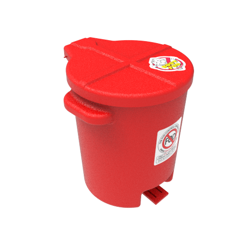 6-Gallon Red FOD Storage Container Bins | FOD Cans